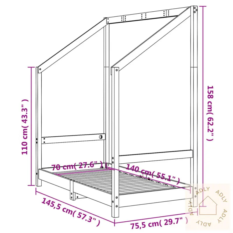 Barnesengeramme 70X140 Cm Heltre Furu