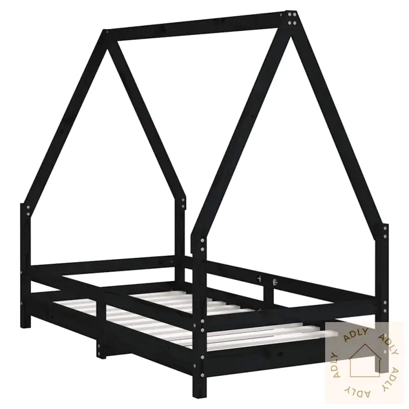 Barnesengeramme Svart 80X160 Cm Heltre Furu