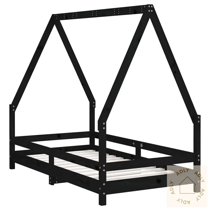Barnesengeramme Svart 80X160 Cm Heltre Furu
