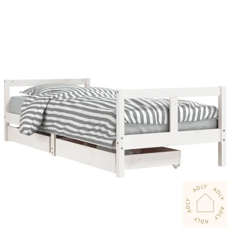 Barnesengeramme Med Skuffer Hvit 80X200 Cm Heltre Furu