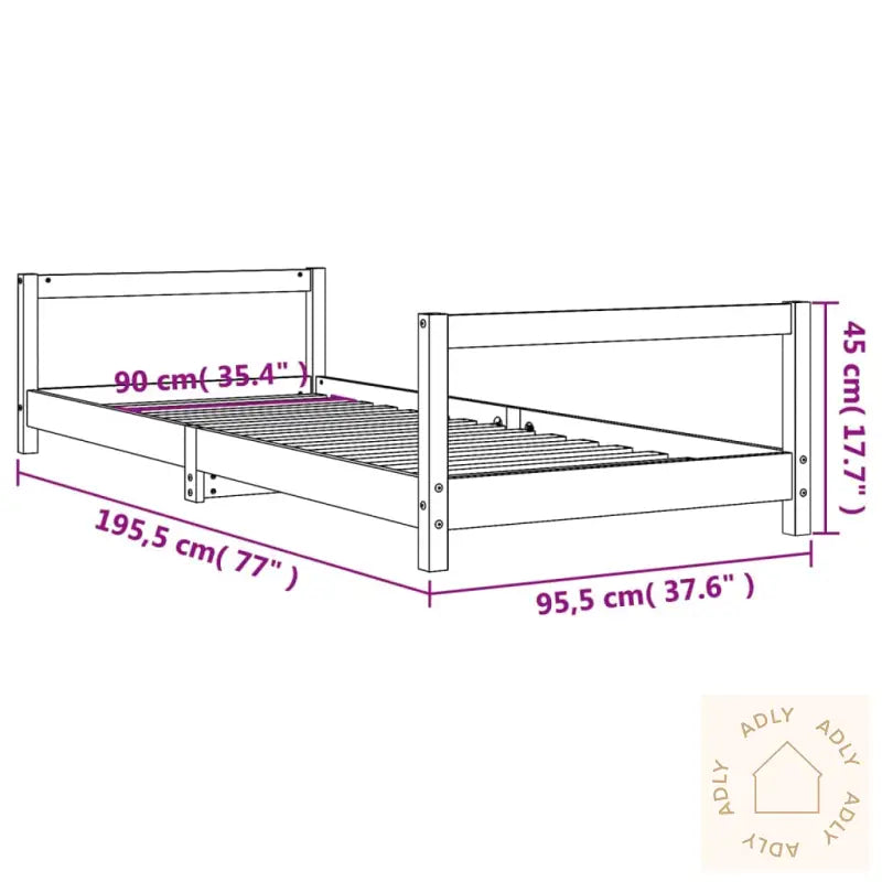 Barnesengeramme Svart 90X190 Cm Heltre Furu