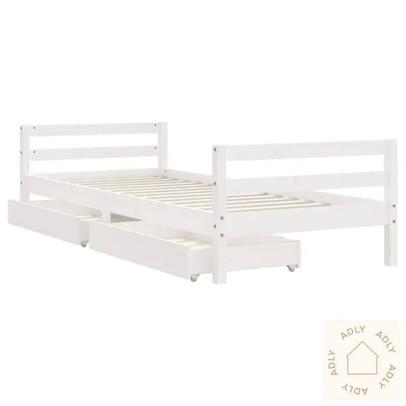 Barnesengeramme Med Skuffer Hvit 90X190 Cm Heltre Furu