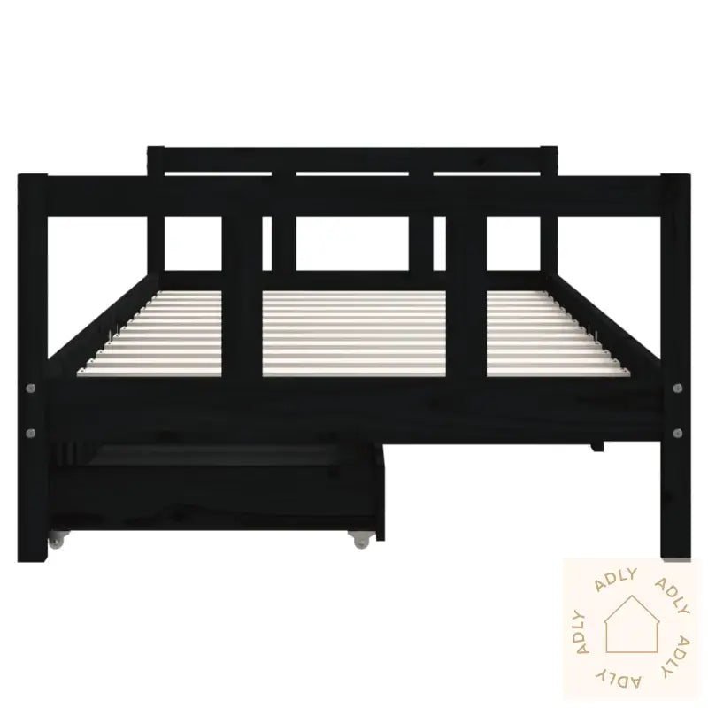 Barnesengeramme Med Skuffer Svart 90X190 Cm Heltre Furu