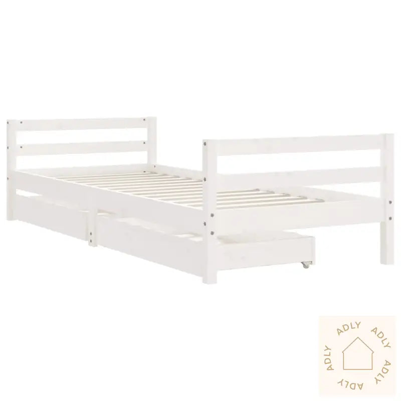 Barnesengeramme Med Skuffer Hvit 90X190 Cm Heltre Furu