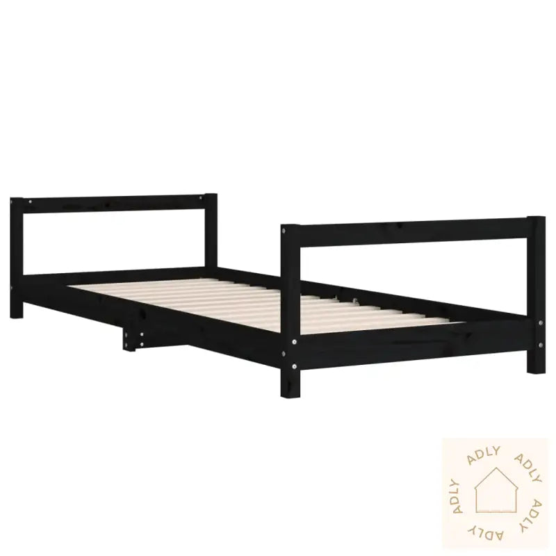 Barnesengeramme Svart 90X200 Cm Heltre Furu