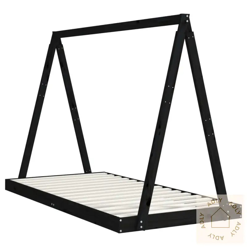 Barnesengeramme Svart 90X190 Cm Heltre Furu