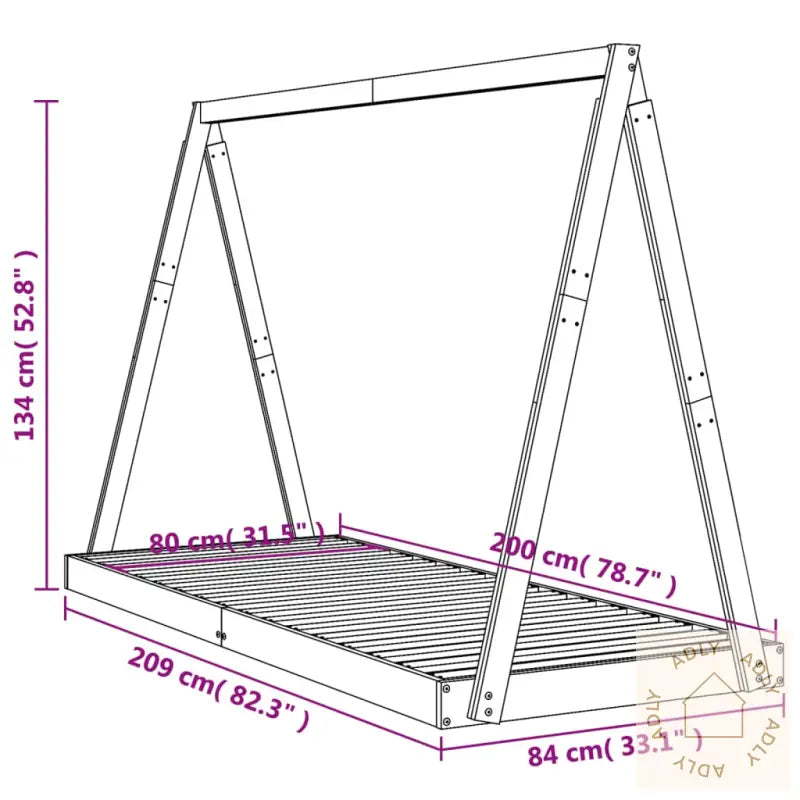 Barnesengeramme Hvit 80X200 Cm Heltre Furu