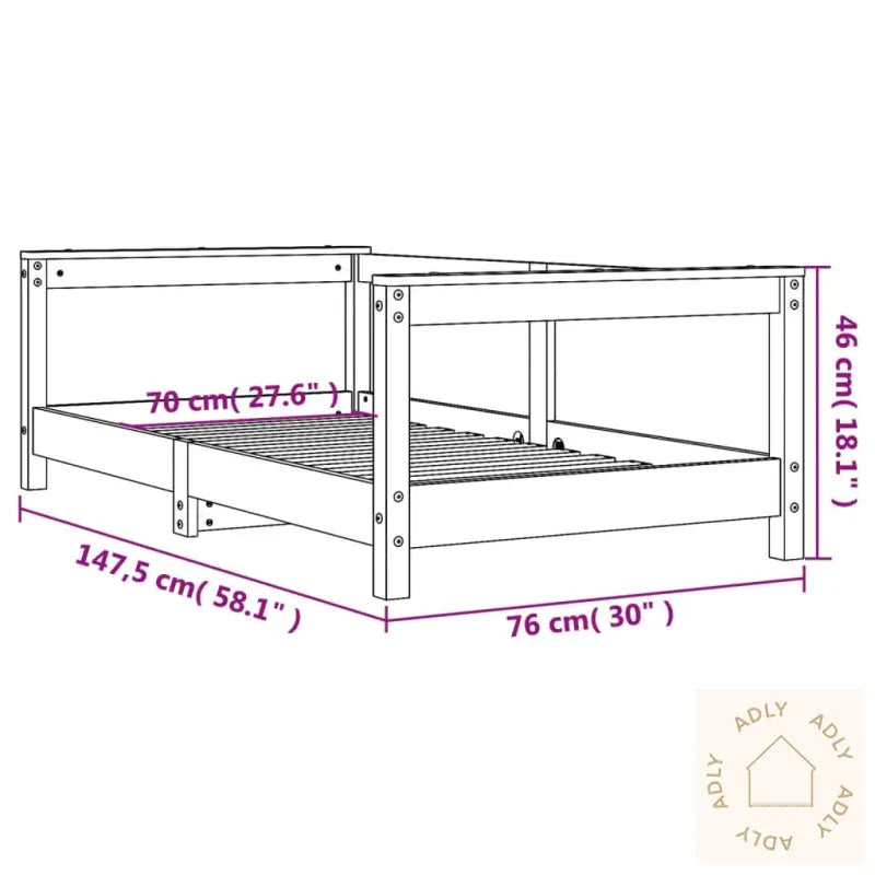Barnesengeramme Hvit 70X140 Cm Heltre Furu