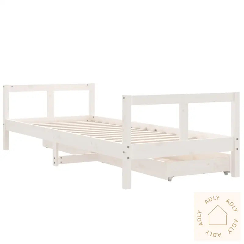 Barnesengeramme Med Skuffer Hvit 80X200 Cm Heltre Furu