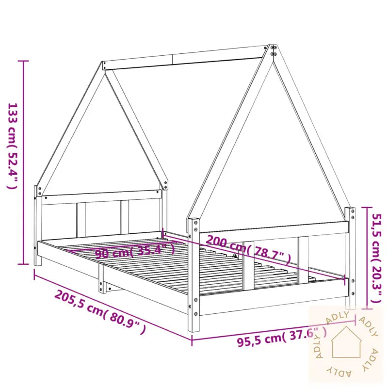 Barnesengeramme 90X200 Cm Heltre Furu