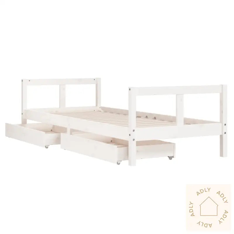 Barnesengeramme Med Skuffer Hvit 80X200 Cm Heltre Furu