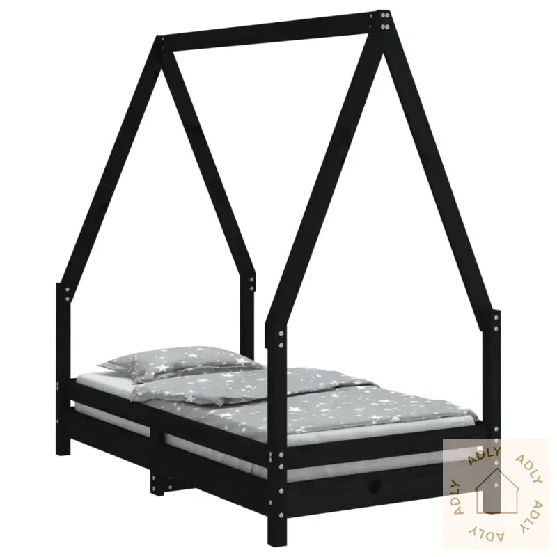 Barnesengeramme Svart 70X140 Cm Heltre Furu