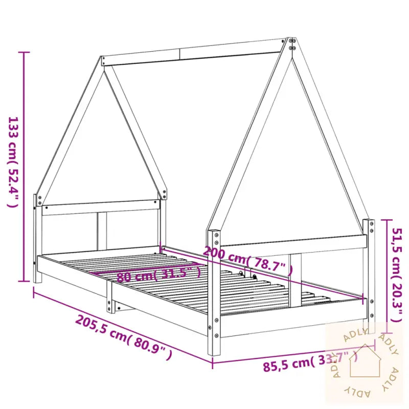 Barnesengeramme 80X200 Cm Heltre Furu