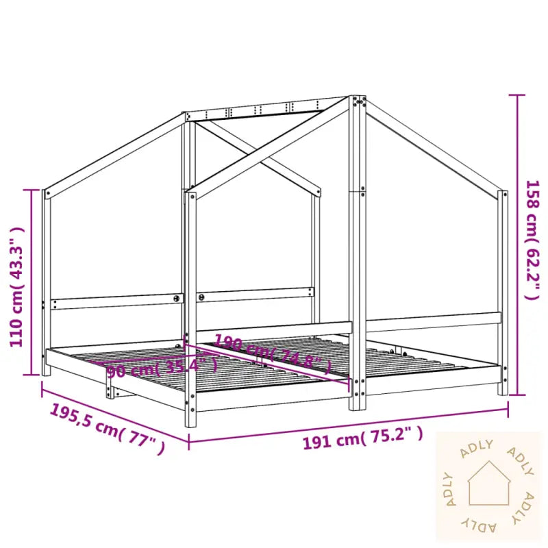 Barnesengeramme 2X(90X190) Cm Heltre Furu