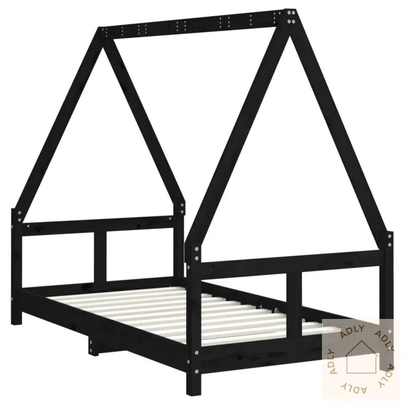Barnesengeramme Svart 80X160 Cm Heltre Furu