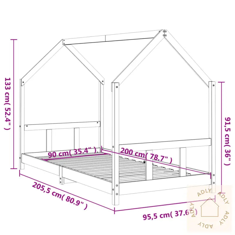 Barnesengeramme 90X200 Cm Heltre Furu