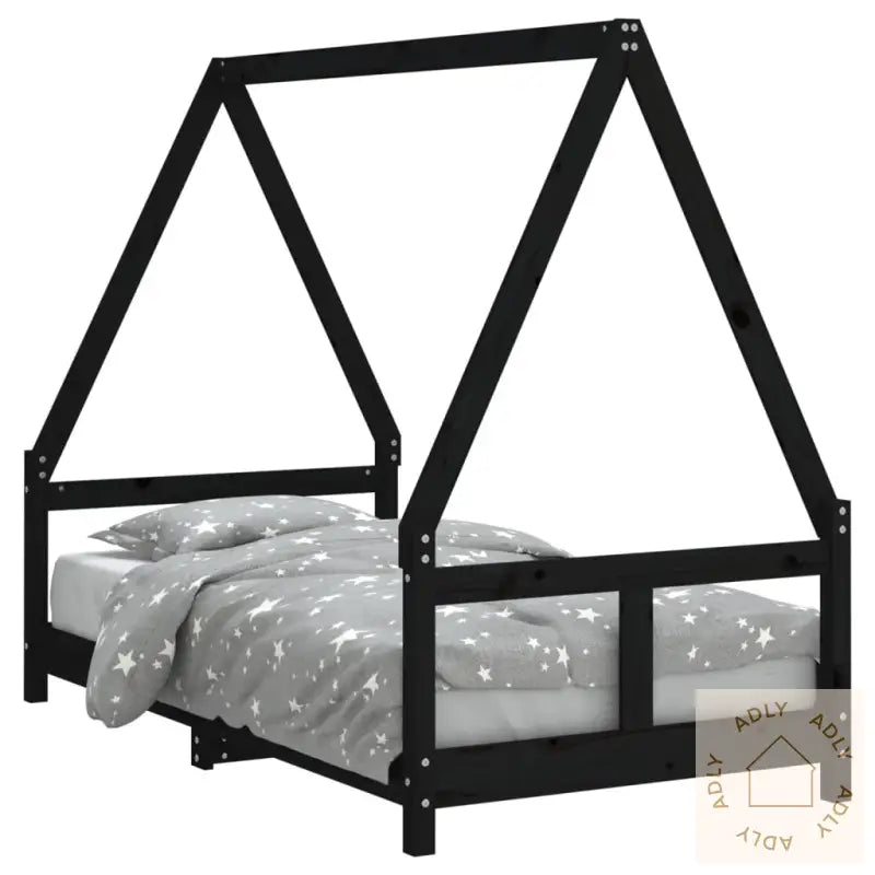 Barnesengeramme Svart 80X160 Cm Heltre Furu