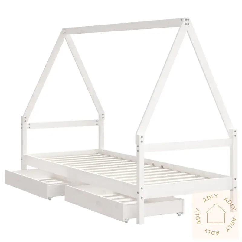 Barnesengeramme Med Skuffer Hvit 80X200 Cm Heltre Furu