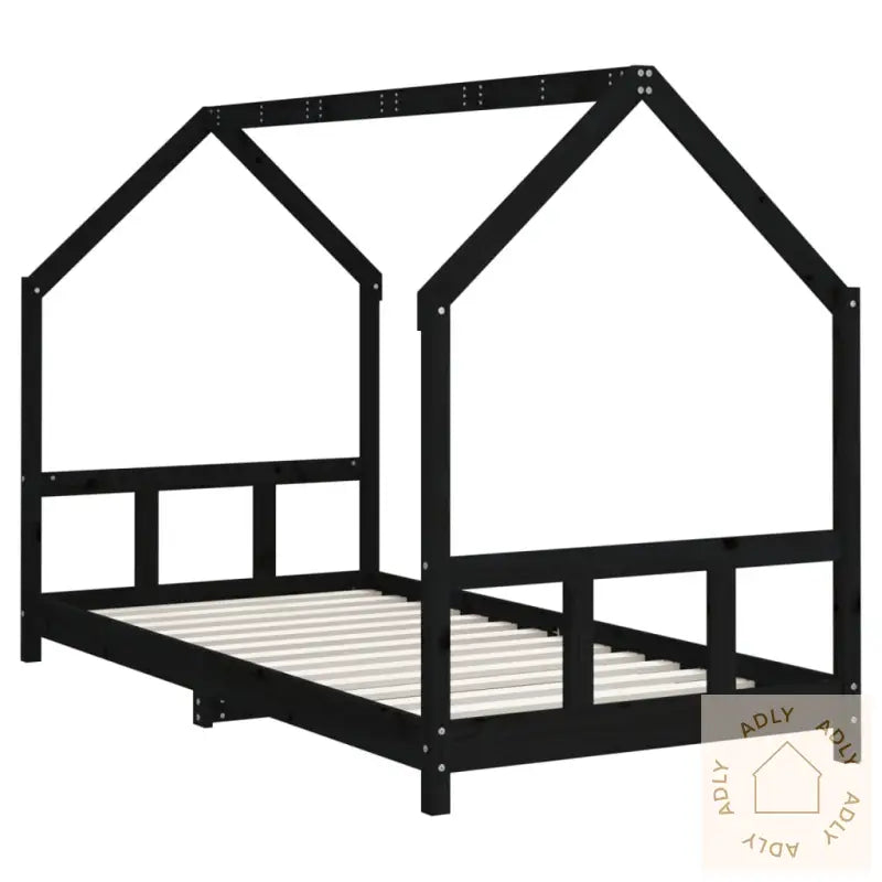 Barnesengeramme Svart 90X190 Cm Heltre Furu