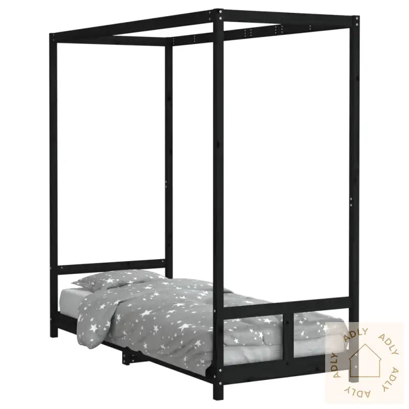 Barnesengeramme Svart 80X200 Cm Heltre Furu