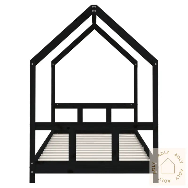 Barnesengeramme Svart 90X190 Cm Heltre Furu