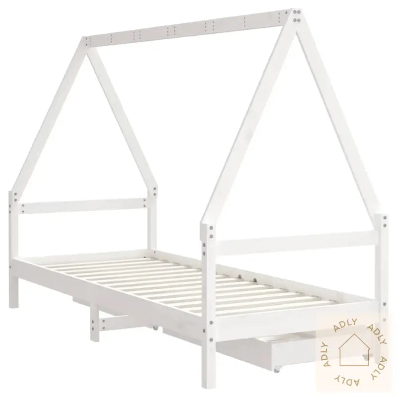 Barnesengeramme Med Skuffer Hvit 80X200 Cm Heltre Furu