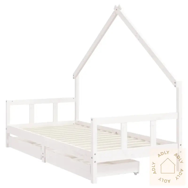 Barnesengeramme Med Skuffer Hvit 90X190 Cm Heltre Furu