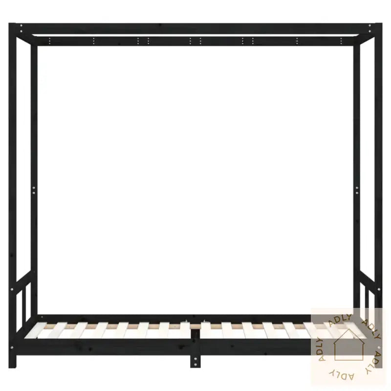 Barnesengeramme Svart 80X200 Cm Heltre Furu