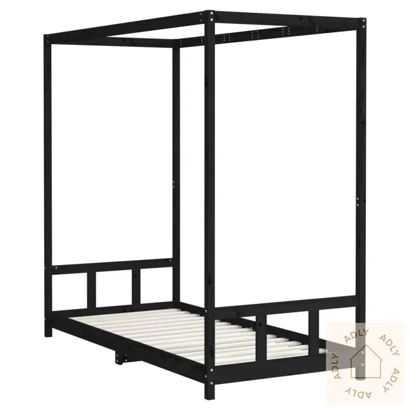 Barnesengeramme Svart 90X200 Cm Heltre Furu