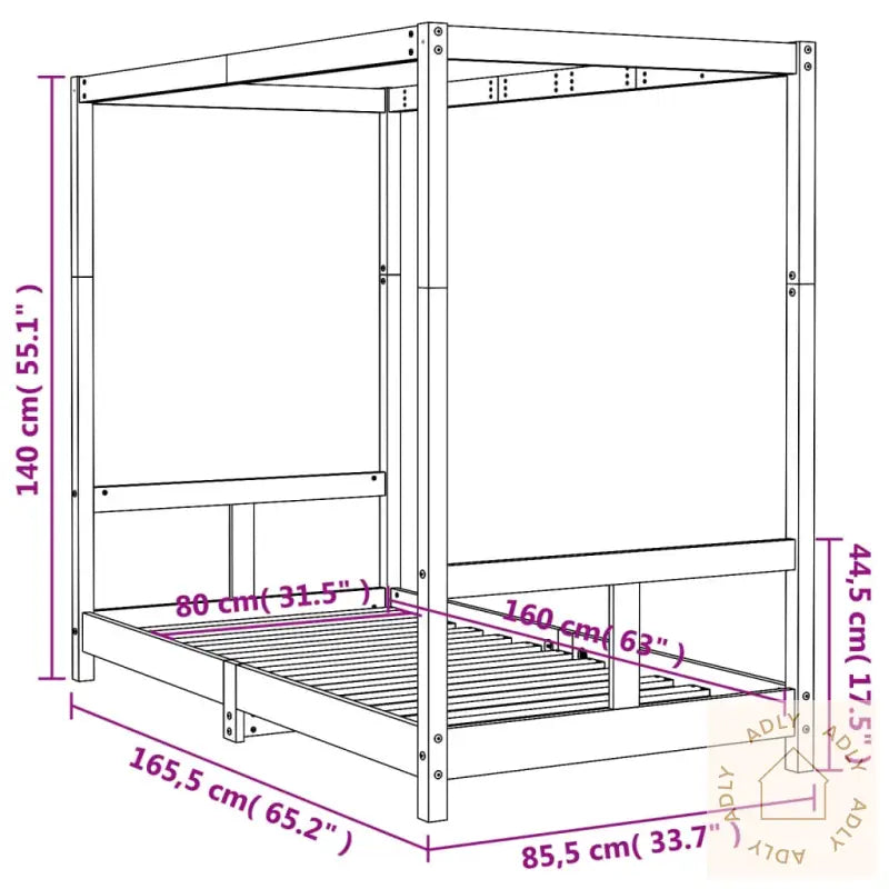 Barnesengeramme 80X160 Cm Heltre Furu