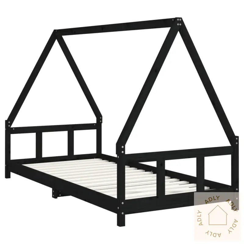 Barnesengeramme Svart 90X200 Cm Heltre Furu