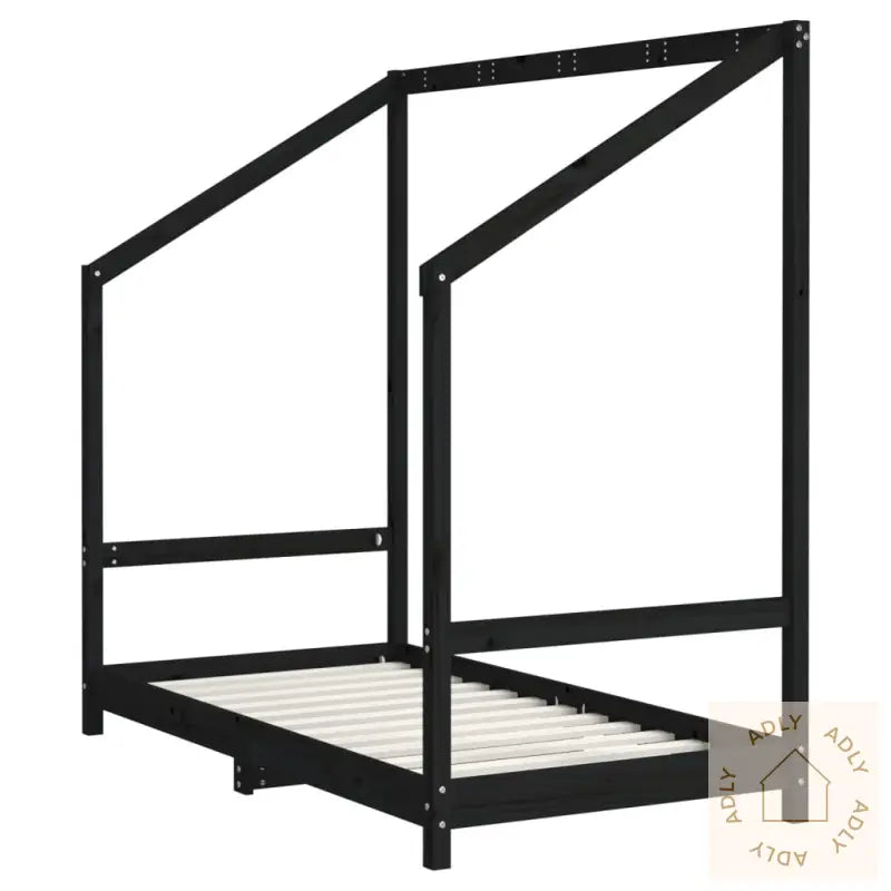 Barnesengeramme Svart 80X160 Cm Heltre Furu
