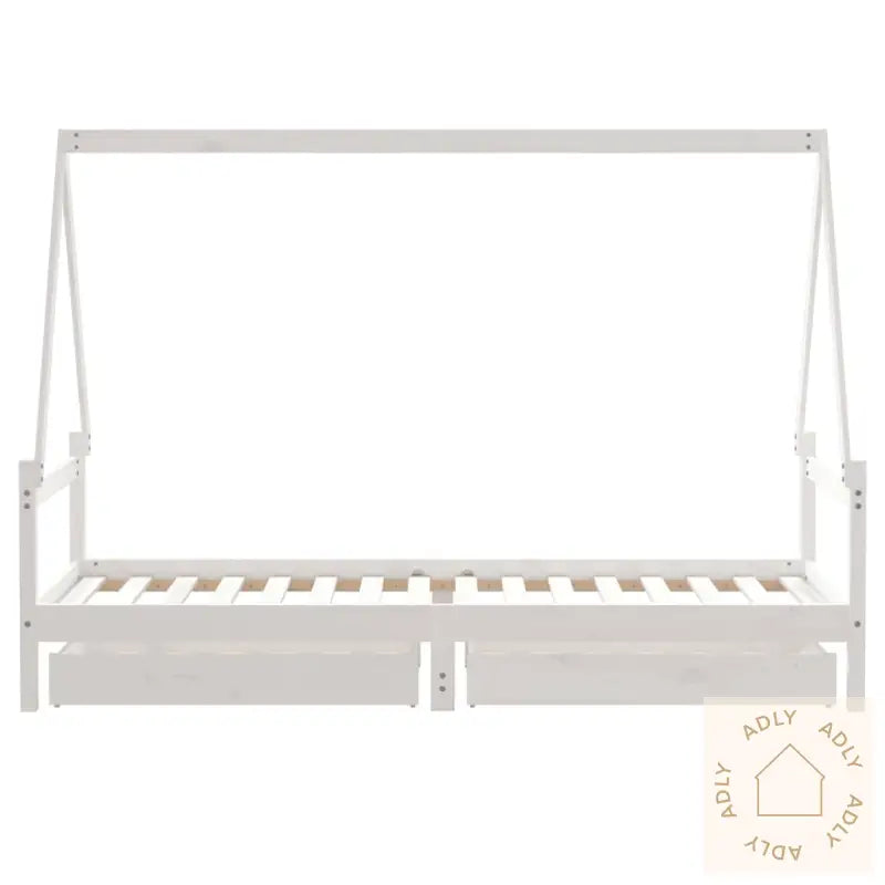 Barnesengeramme Med Skuffer Hvit 80X200 Cm Heltre Furu