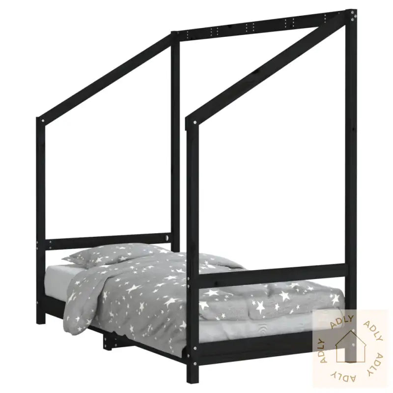 Barnesengeramme Svart 80X160 Cm Heltre Furu