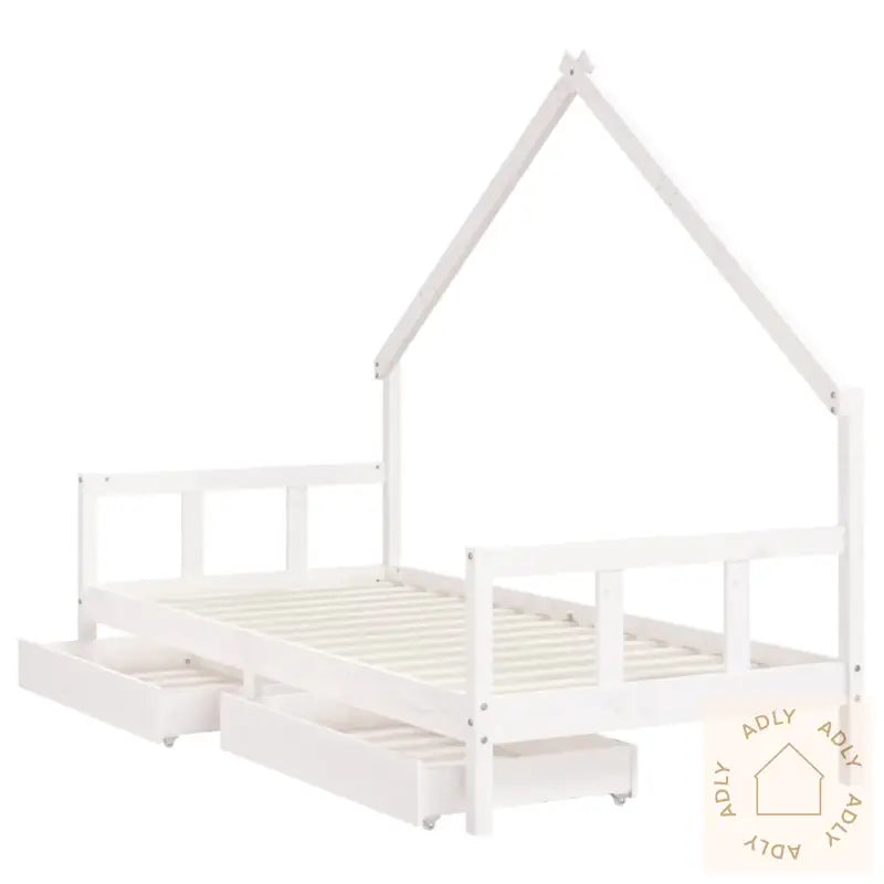 Barnesengeramme Med Skuffer Hvit 90X190 Cm Heltre Furu