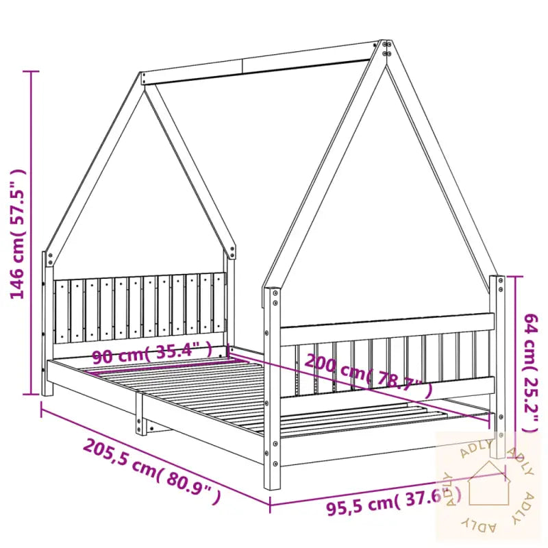Barnesengeramme 90X200 Cm Heltre Furu