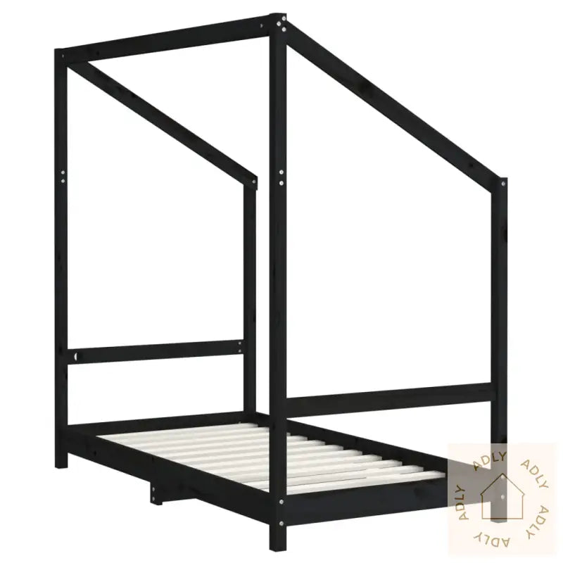Barnesengeramme Svart 80X160 Cm Heltre Furu