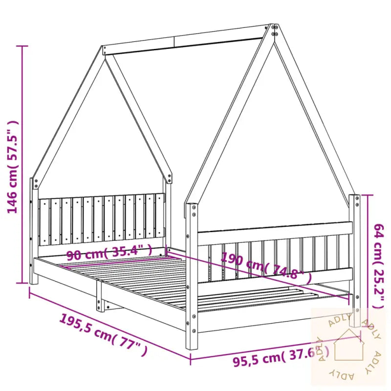 Barnesengeramme 90X190 Cm Heltre Furu