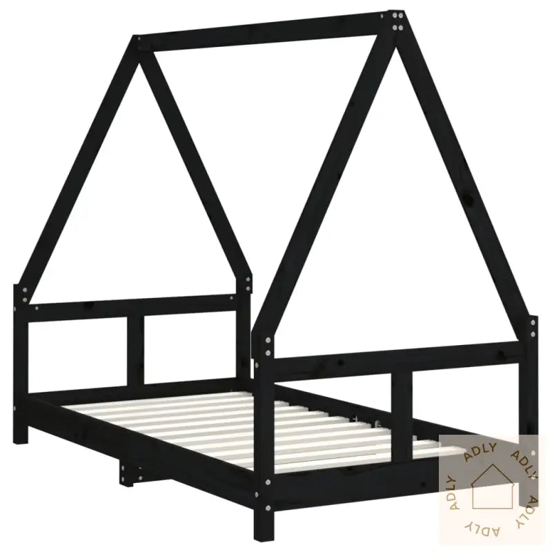 Barnesengeramme Svart 80X160 Cm Heltre Furu