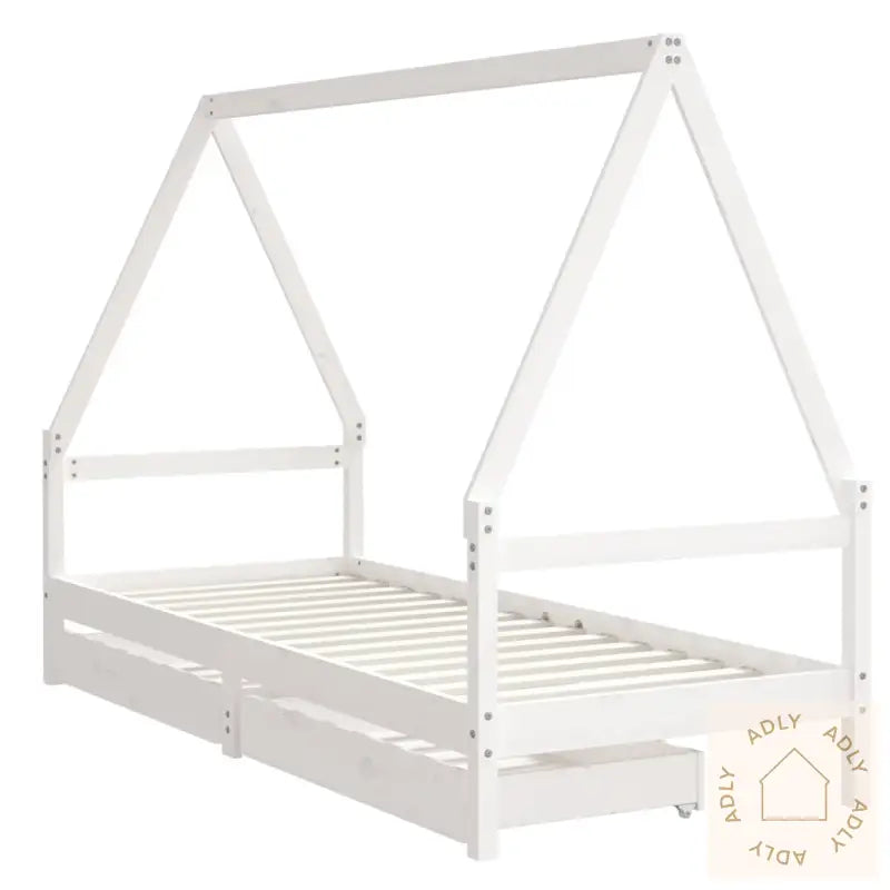 Barnesengeramme Med Skuffer Hvit 80X200 Cm Heltre Furu