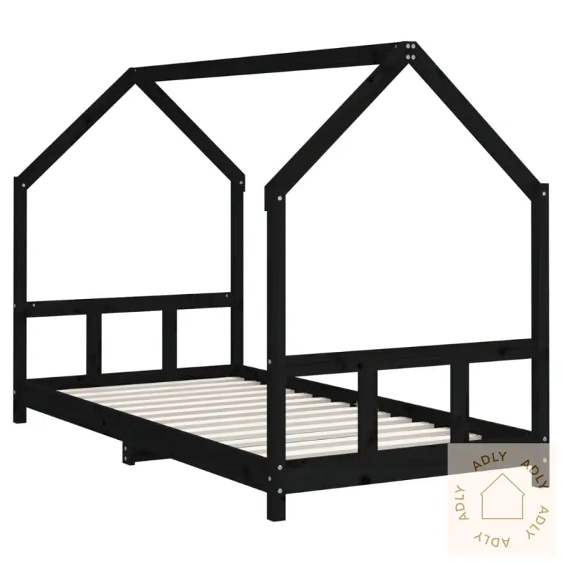 Barnesengeramme Svart 90X190 Cm Heltre Furu