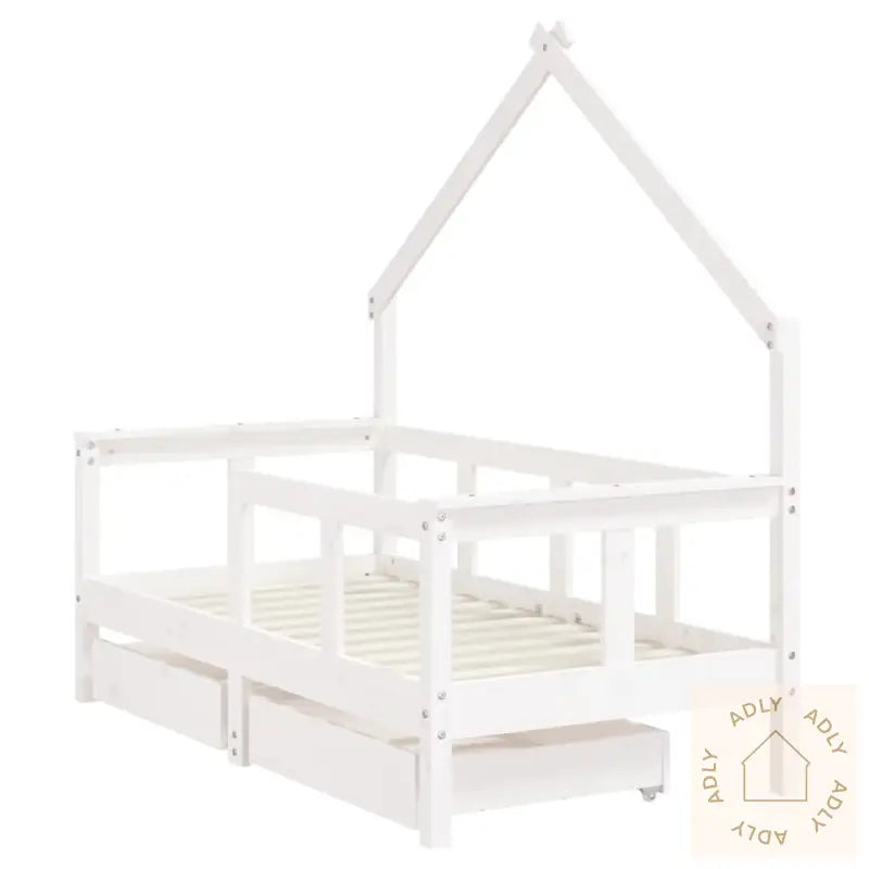 Barnesengeramme Med Skuffer Hvit 70X140 Cm Heltre Furu