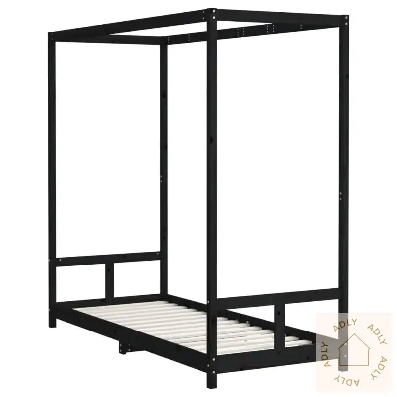 Barnesengeramme Svart 80X200 Cm Heltre Furu