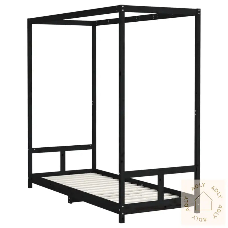 Barnesengeramme Svart 80X200 Cm Heltre Furu