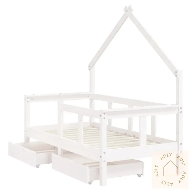 Barnesengeramme Med Skuffer Hvit 70X140 Cm Heltre Furu