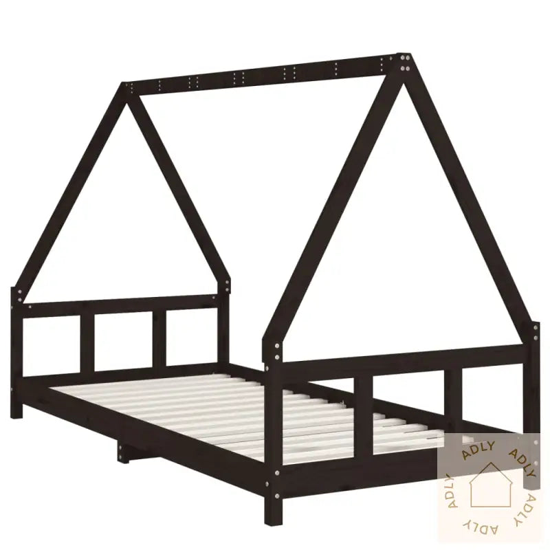 Barnesengeramme Svart 90X200 Cm Heltre Furu