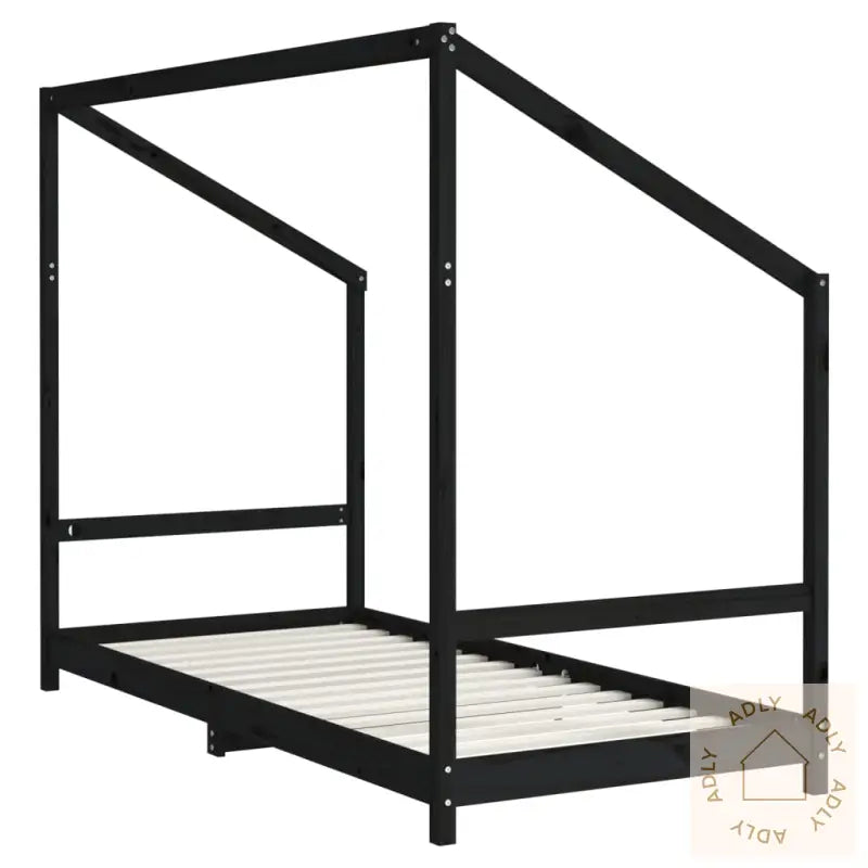 Barnesengeramme Svart 90X190 Cm Heltre Furu