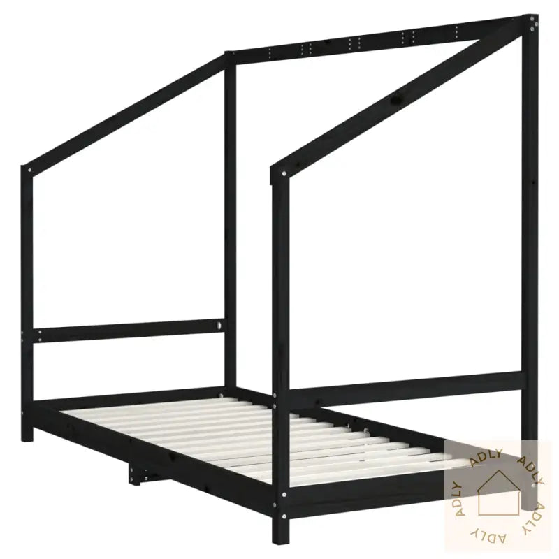 Barnesengeramme Svart 90X190 Cm Heltre Furu