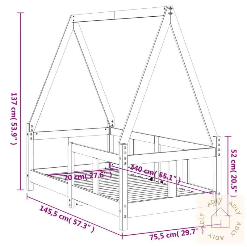 Barnesengeramme 70X140 Cm Heltre Furu