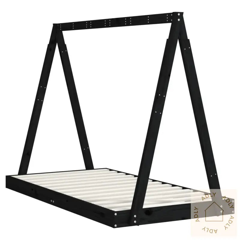 Barnesengeramme Svart 80X160 Cm Heltre Furu